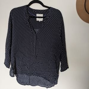 Navy polkadot blouse